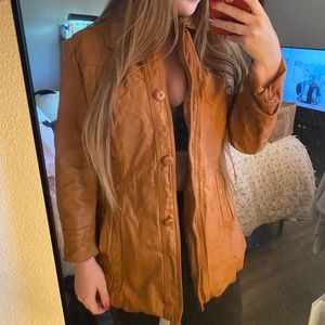 The Tannery Tan leather Jacket- size m/l